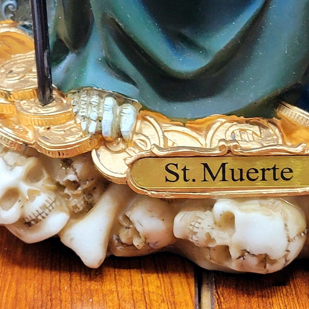 SANTA MUERTE 7 color Statue 12", 7 color Candle Fixed & incense Altar Bundle - Picture 13 of 16
